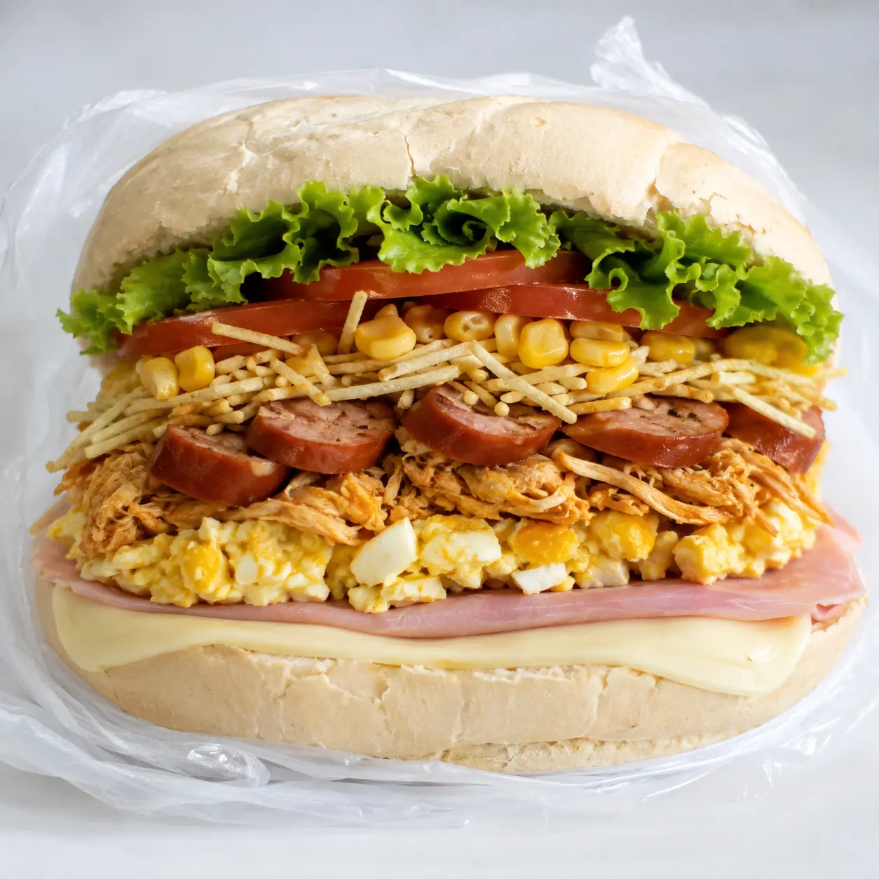 Eggs-Frango Desfiado com Salsicha